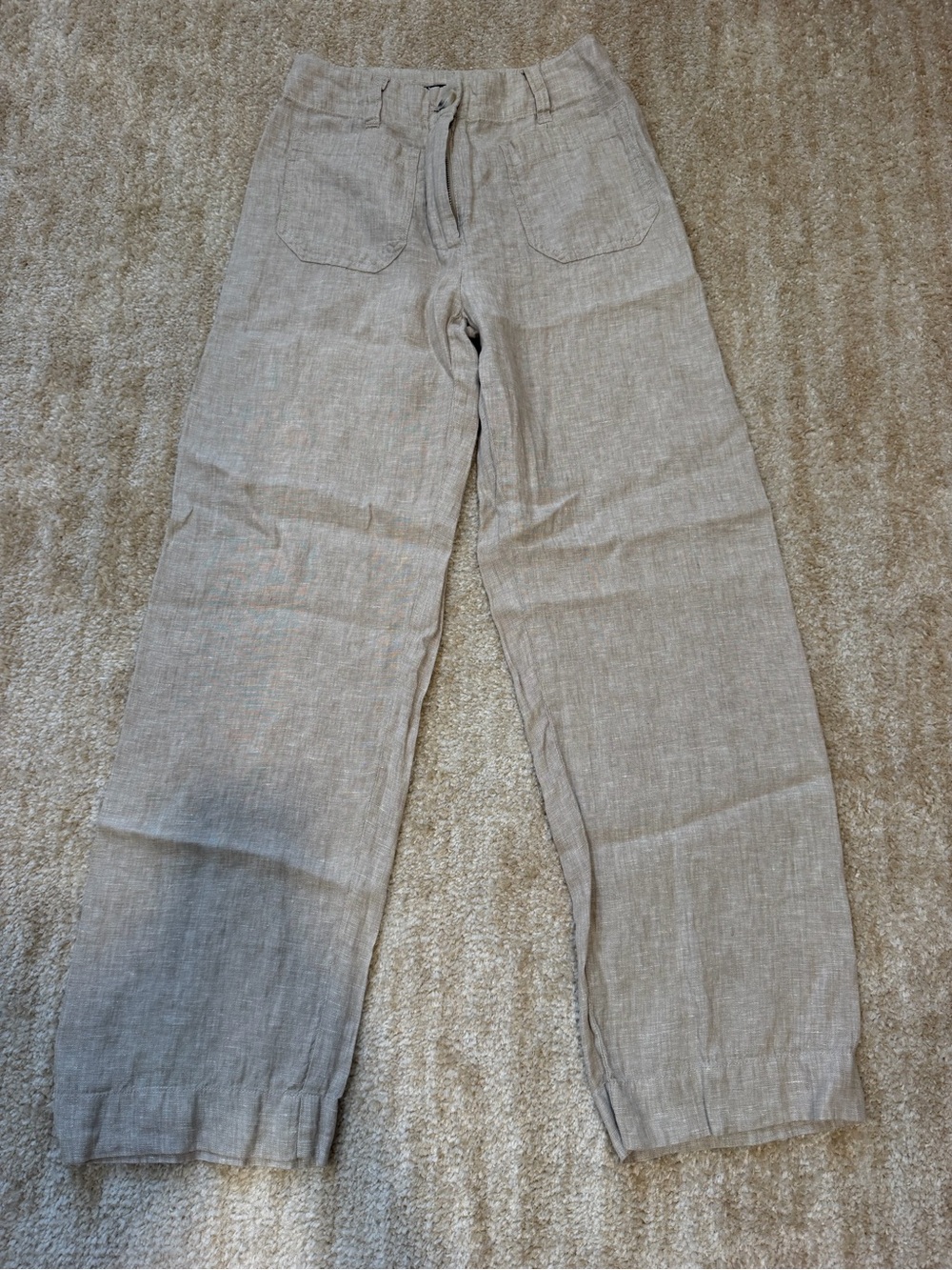 Quince Beige Linen-Blend Pants- size 0